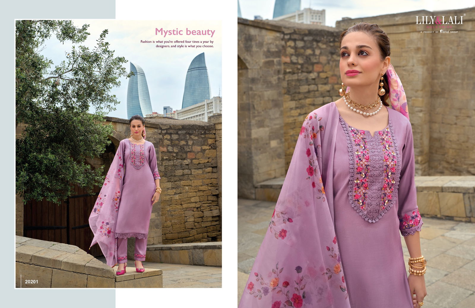 Mahra By Lily And Lali Embroidery Hand Work Designer Kurti With Bottom Dupatta Wholesalers In Delhi